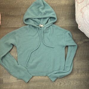 Cozy Teal Hooded Sweater